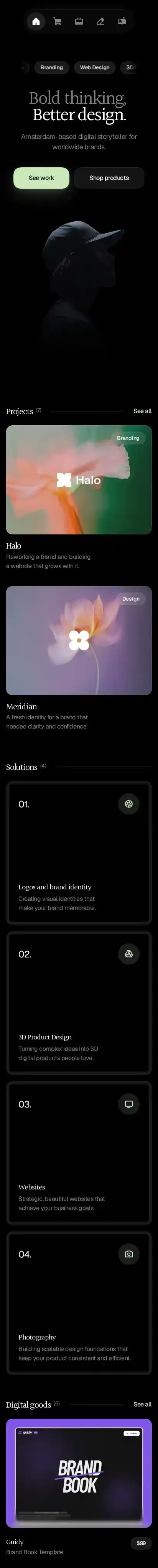 Refined home page on mobile