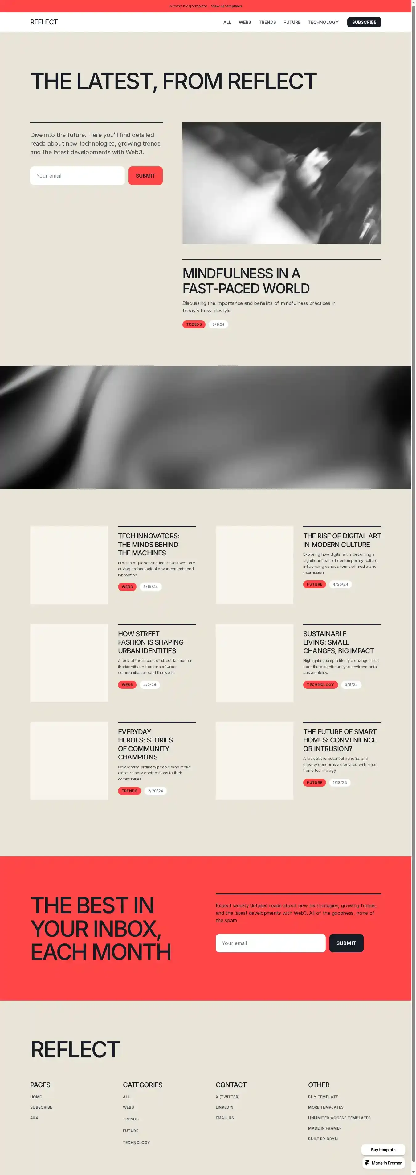 Reflect home page on desktop