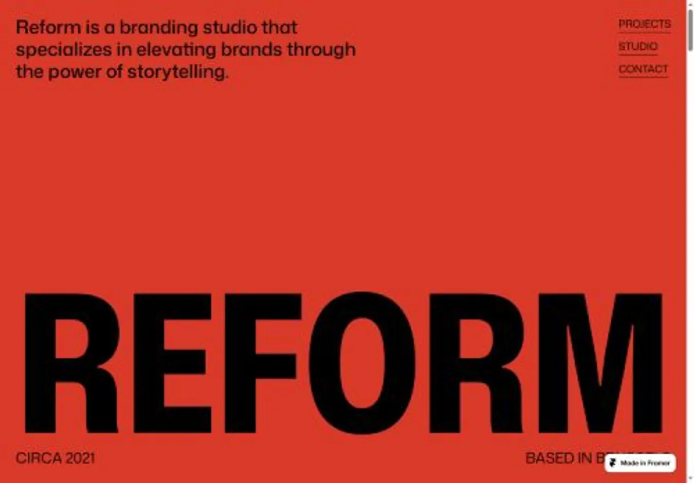 REFORM home page on desktop