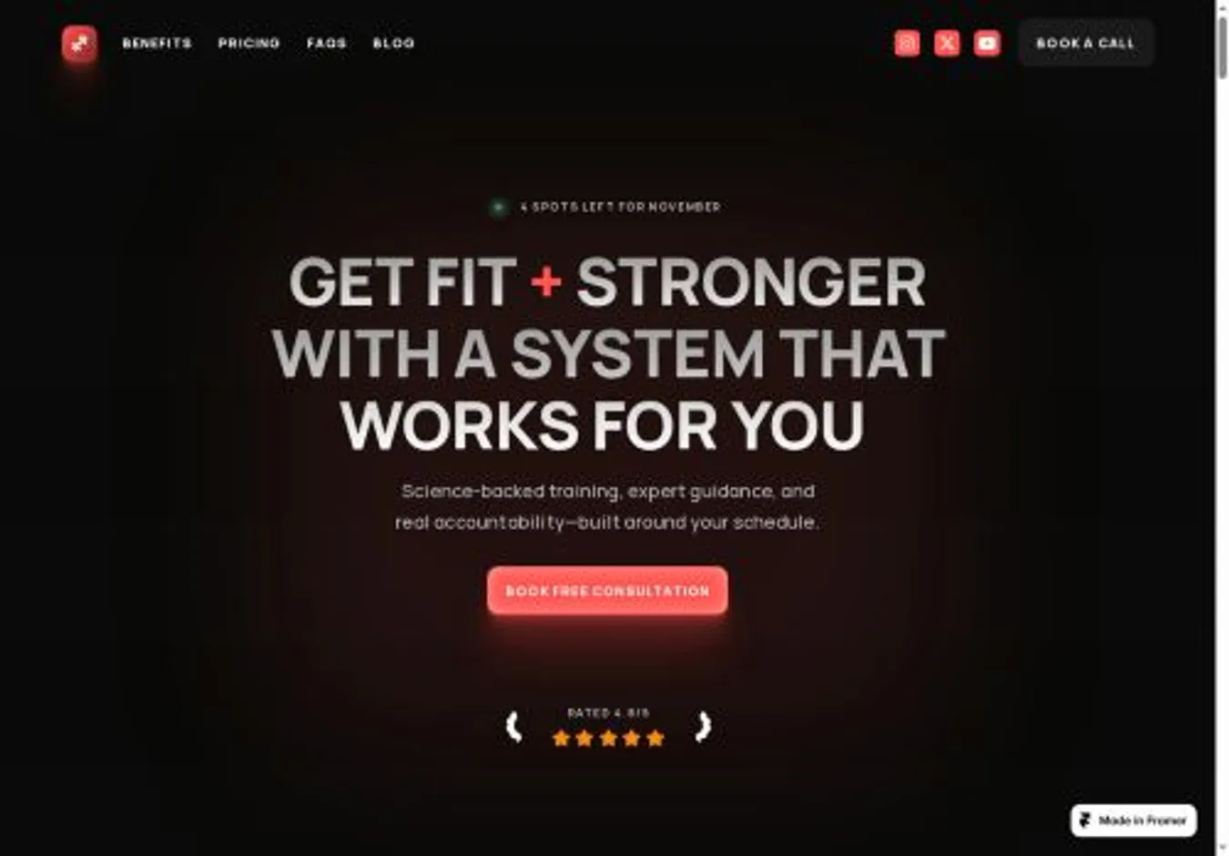 Reformr home page on desktop