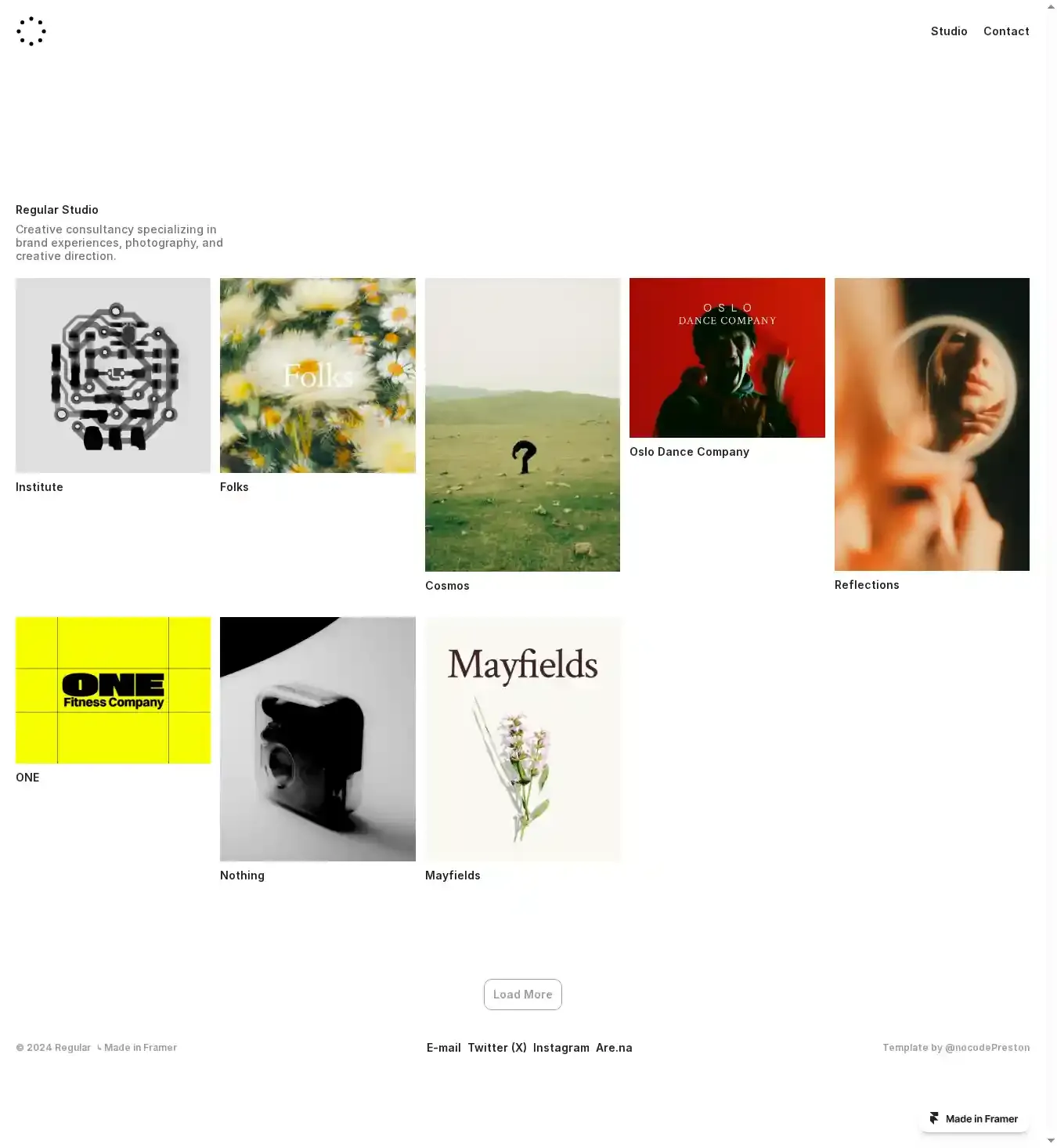 Regular home page on desktop