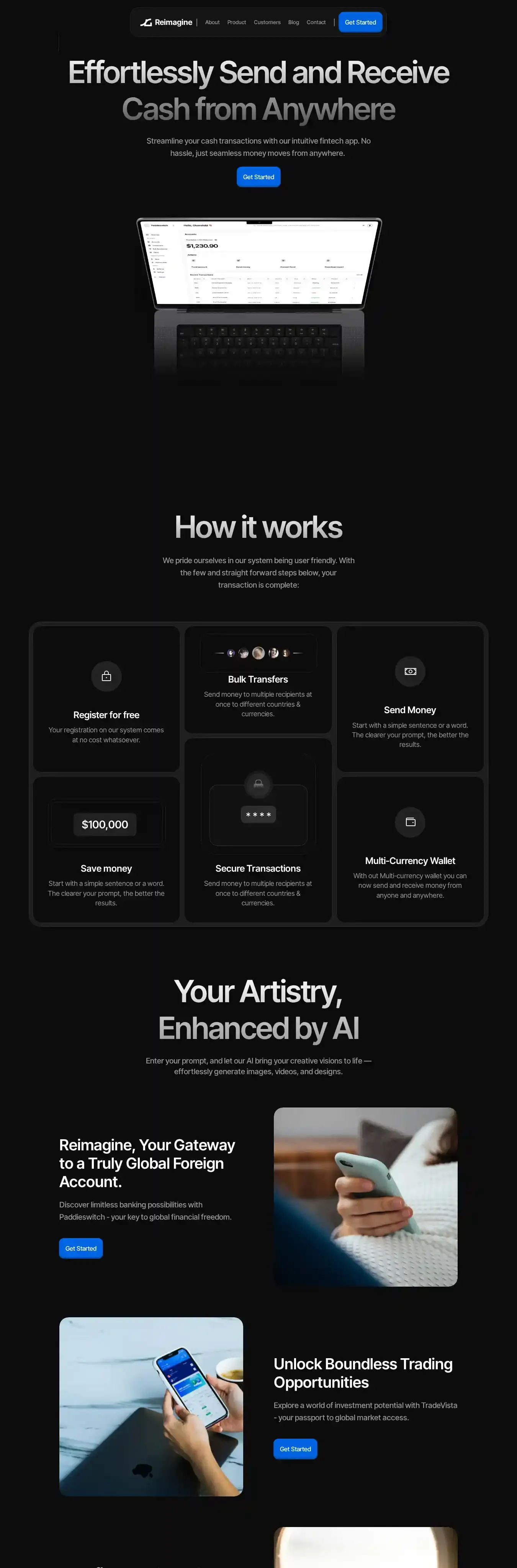 Reimagine home page on desktop
