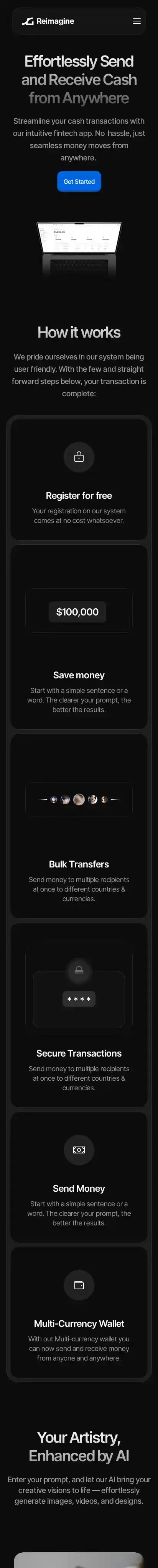 Reimagine home page on mobile