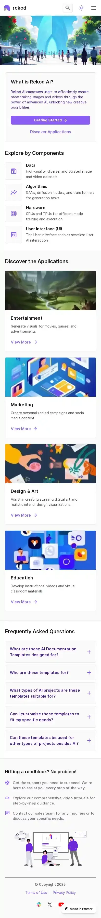 Rekod home page on mobile