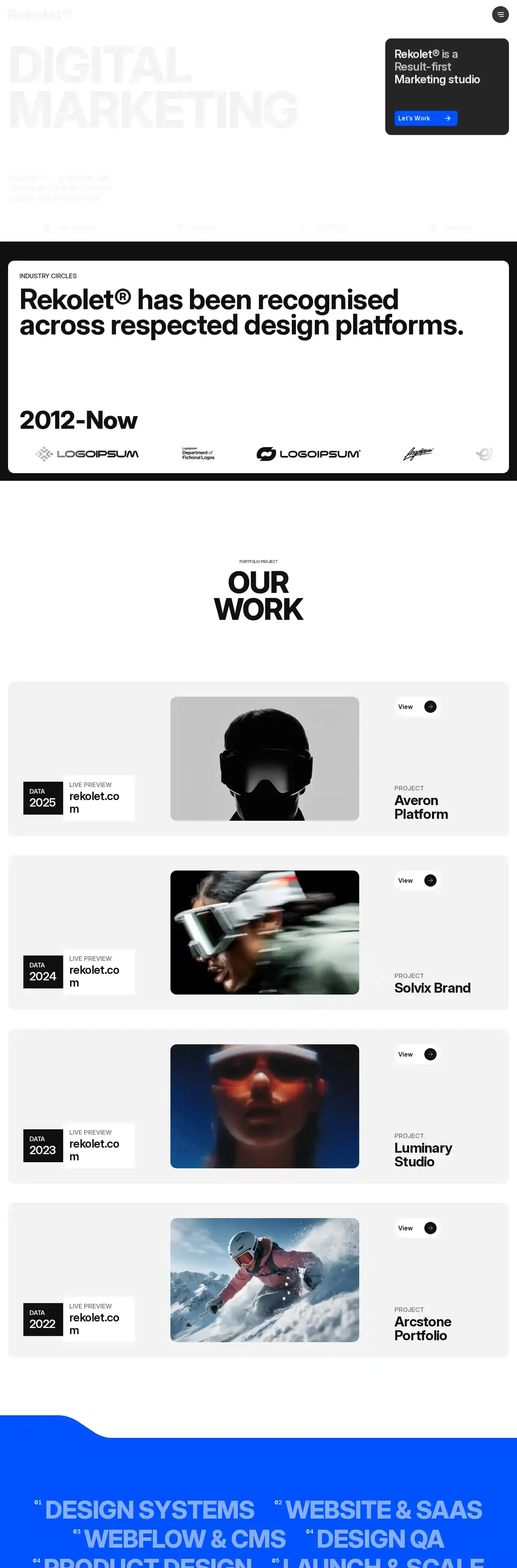 Rekolet® home page on desktop