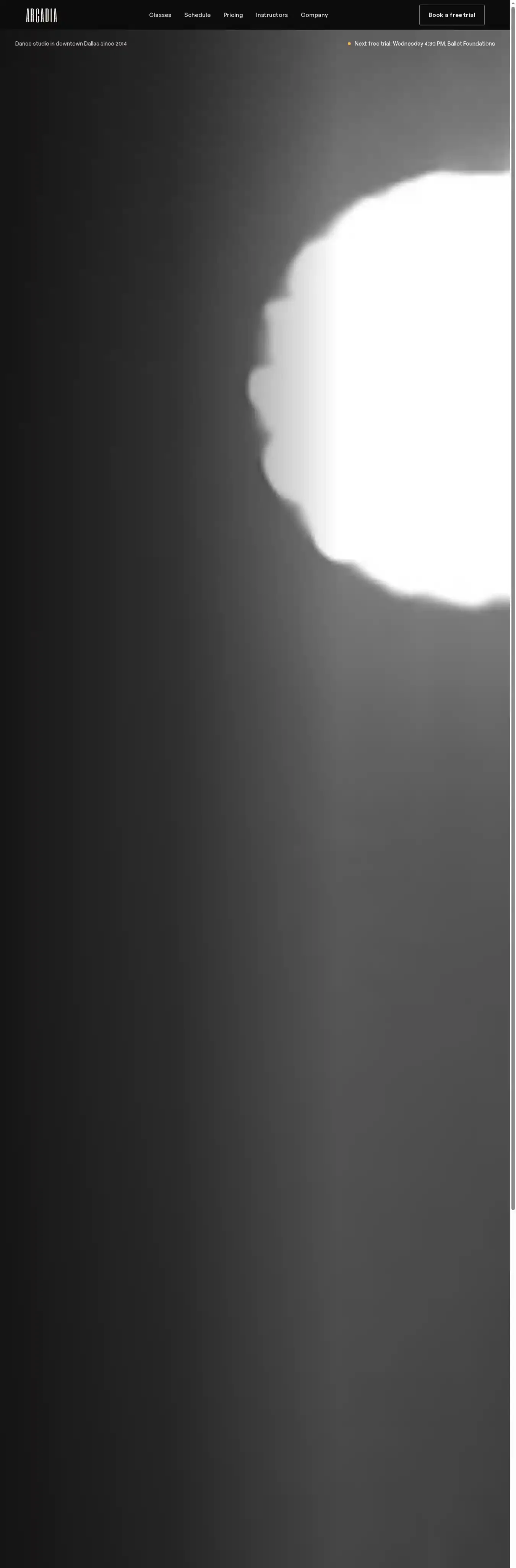 Releve home page on desktop
