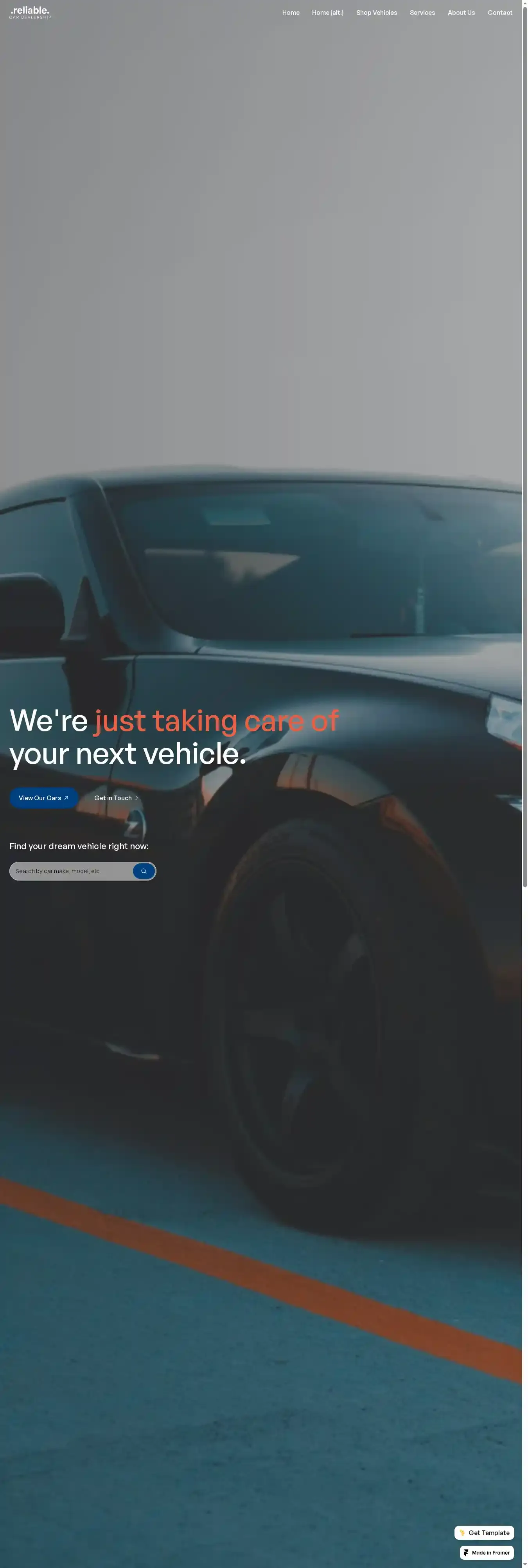 Reliable home page on desktop