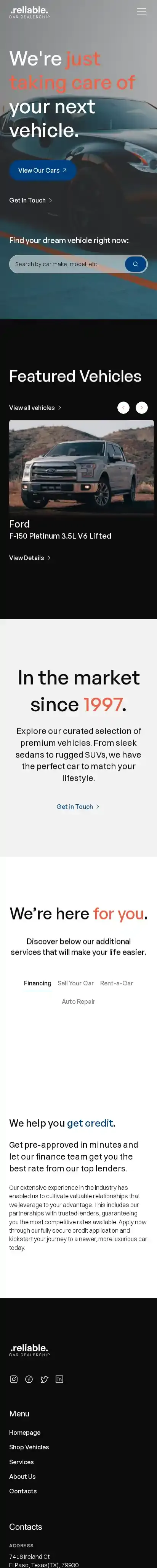 Reliable home page on mobile