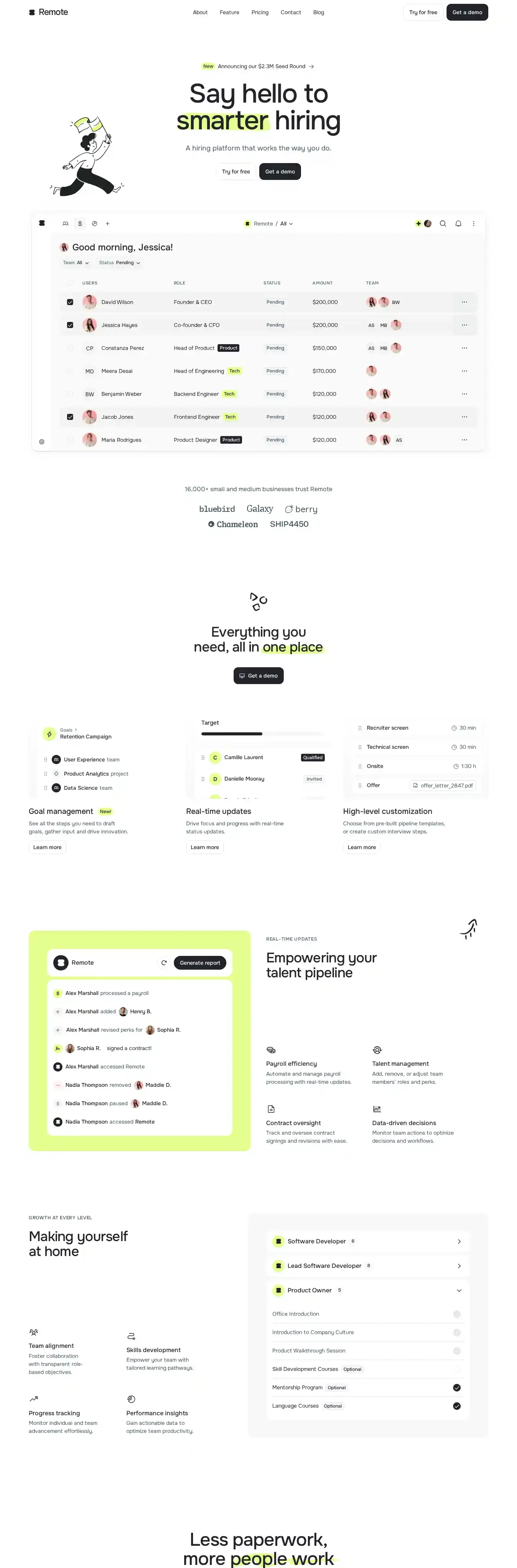 Remote home page on desktop