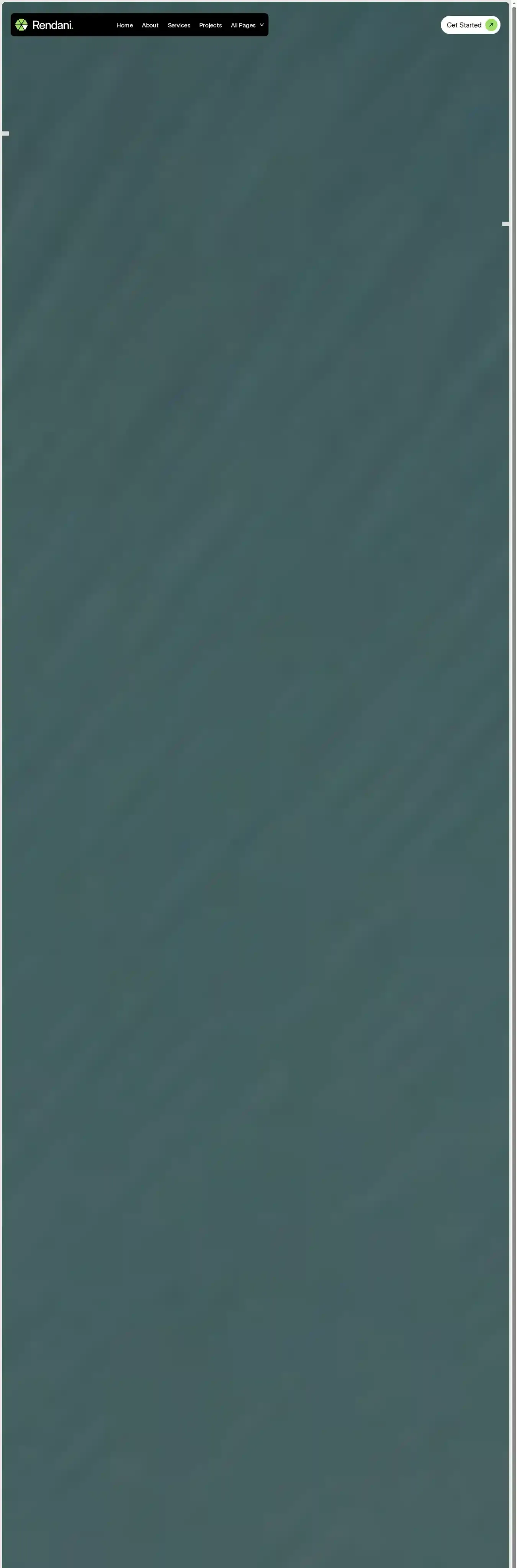 Rendani home page on desktop