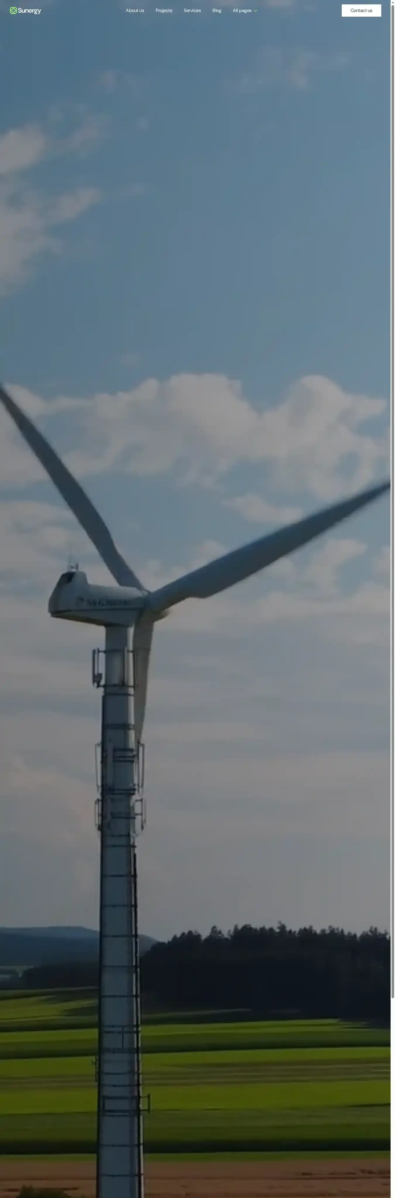 Renewable Energy home page on desktop