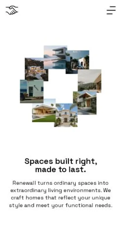 Renewall home page on mobile