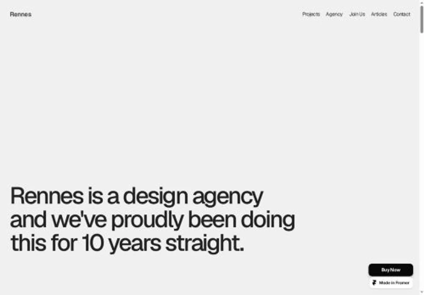 Rennes home page on desktop