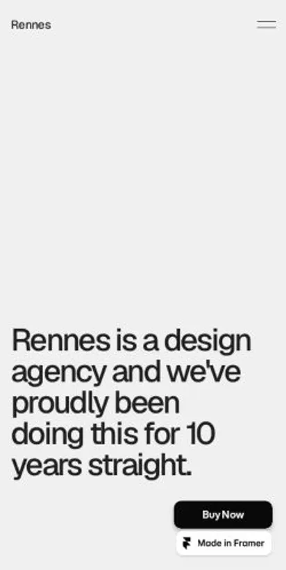 Rennes home page on mobile
