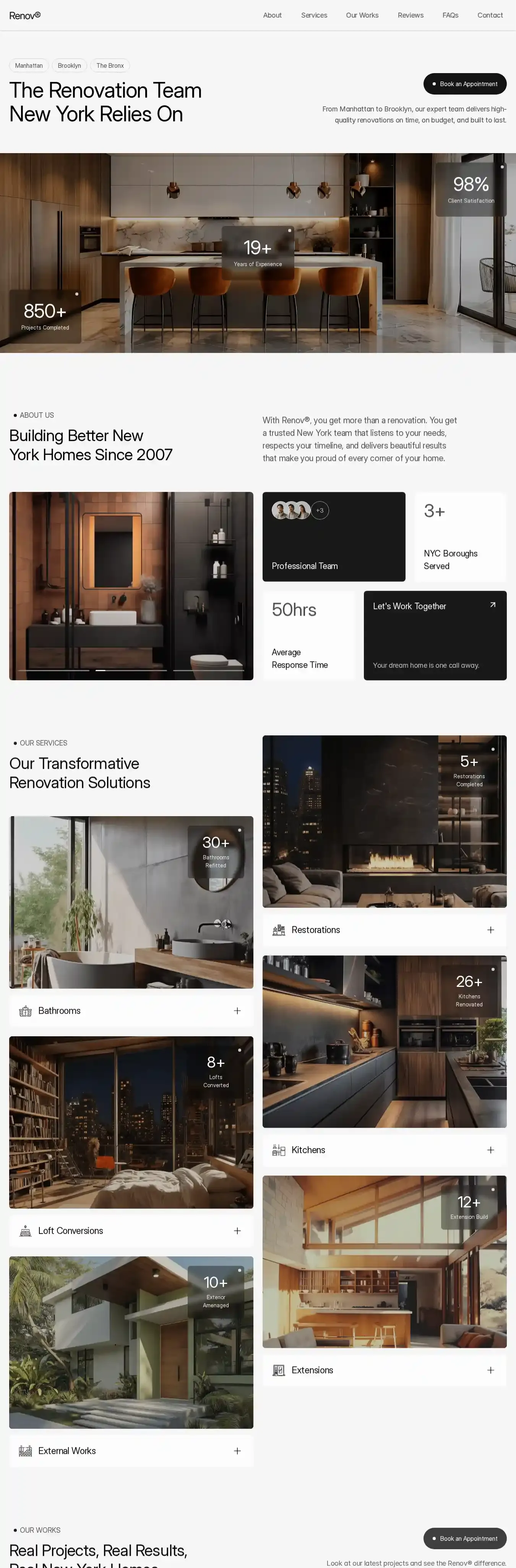 Renov® home page on desktop