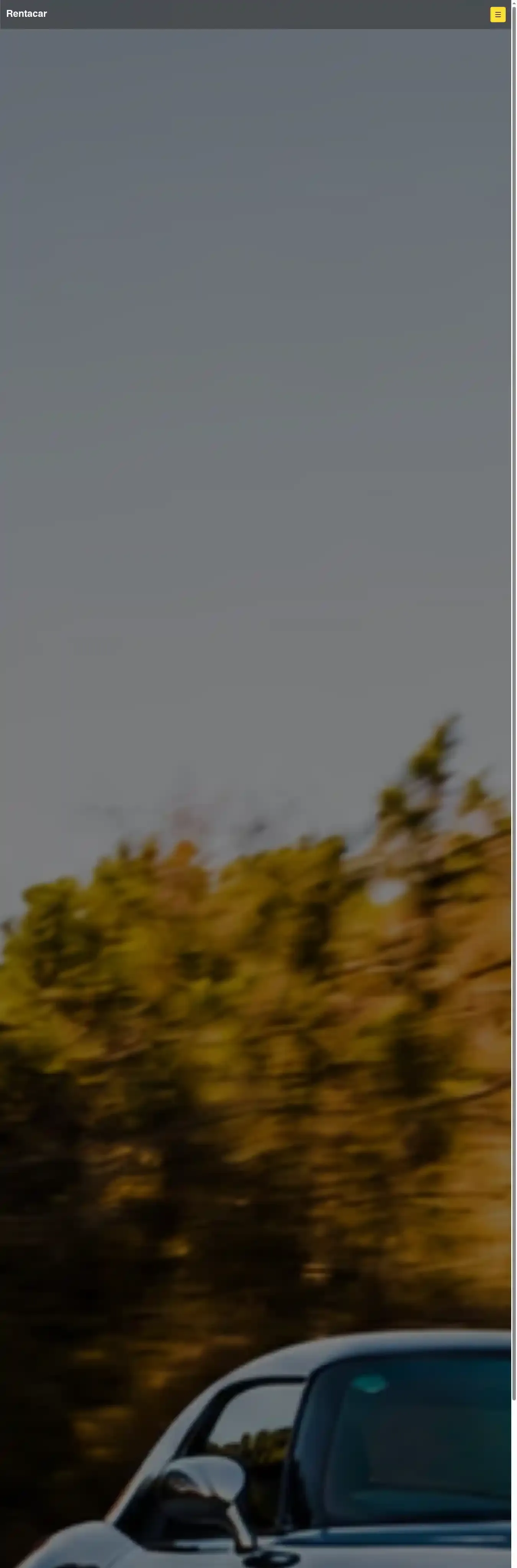 Rent a car home page on desktop