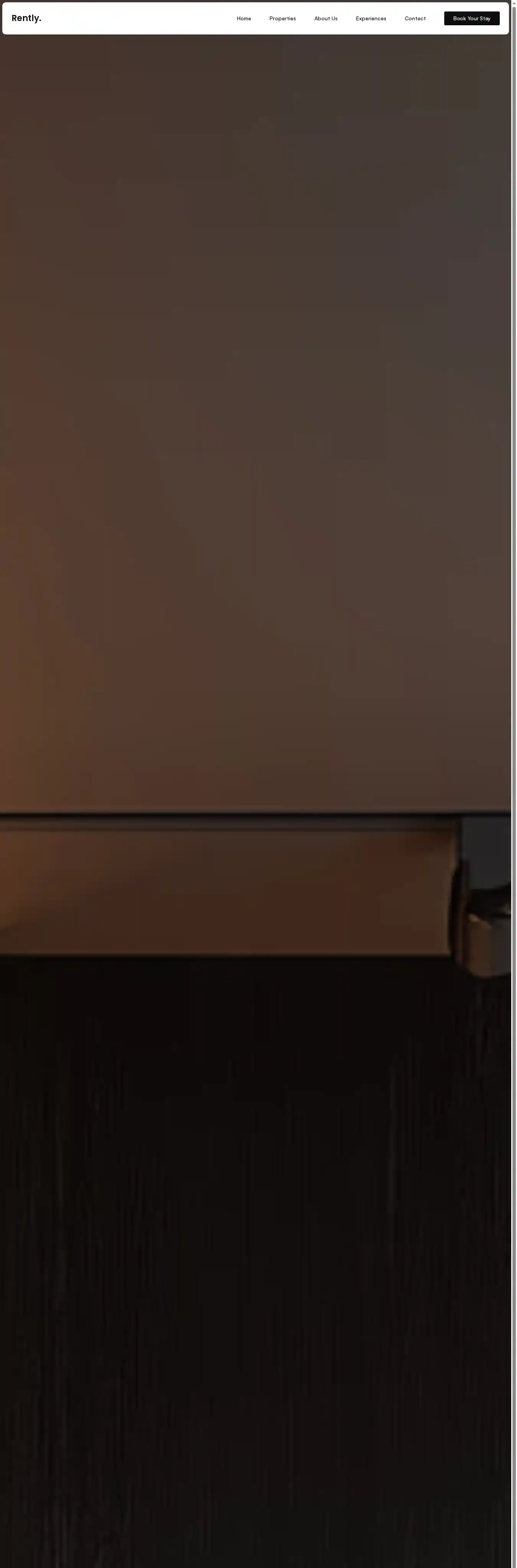Rently home page on desktop