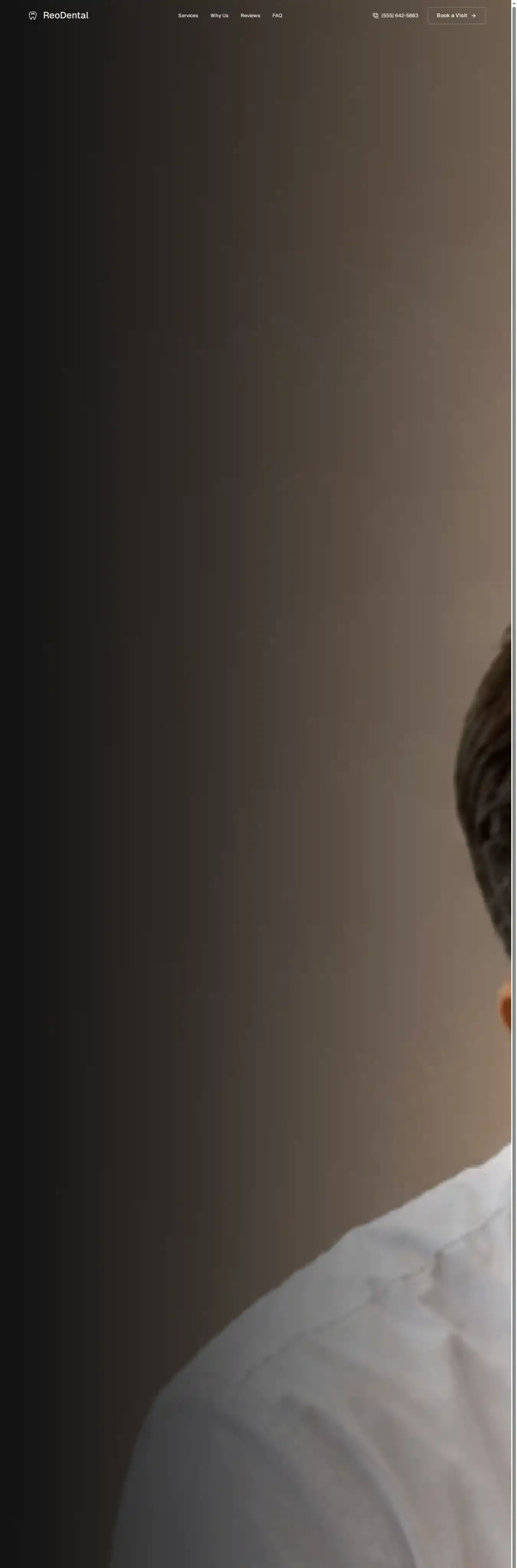 ReoDental home page on desktop