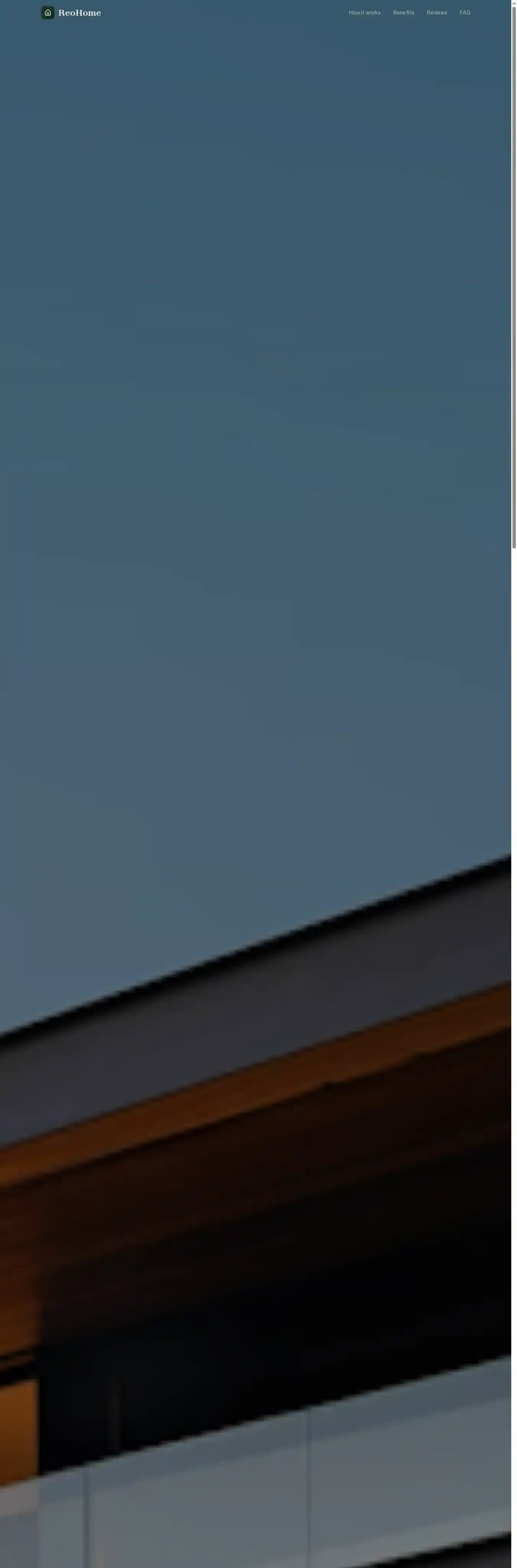 ReoHome home page on desktop