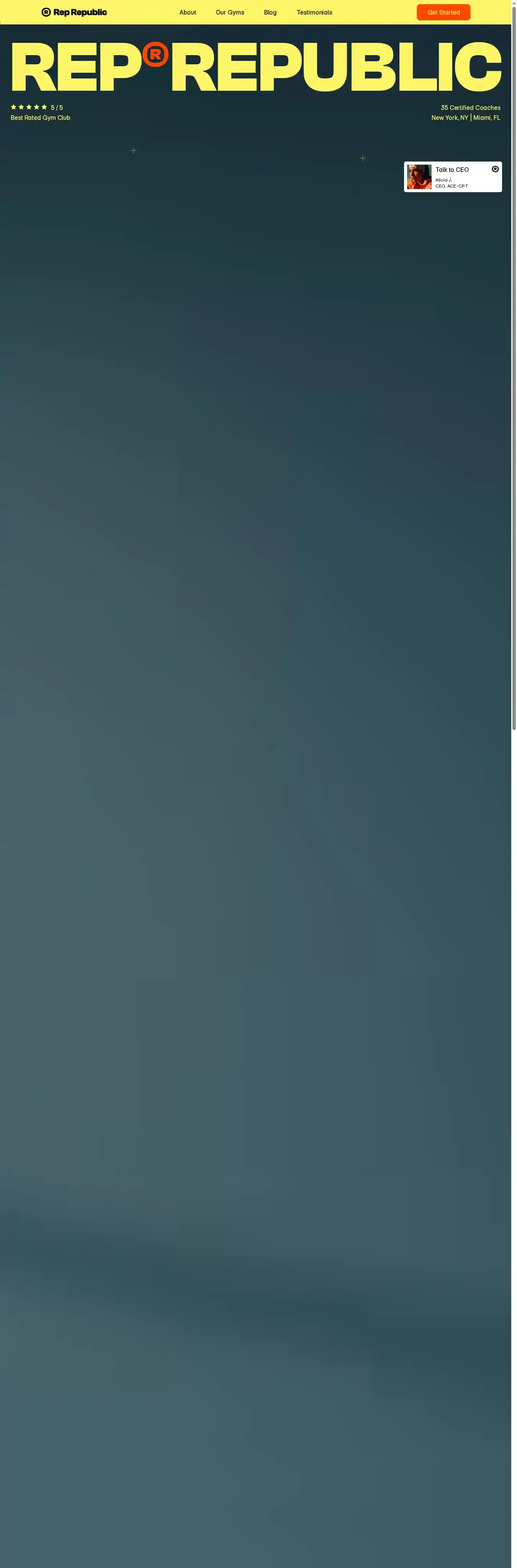 Rep Republic home page on desktop