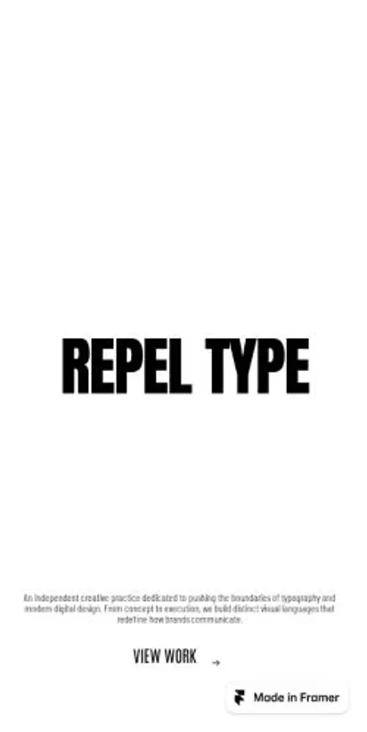 RepelType home page on mobile