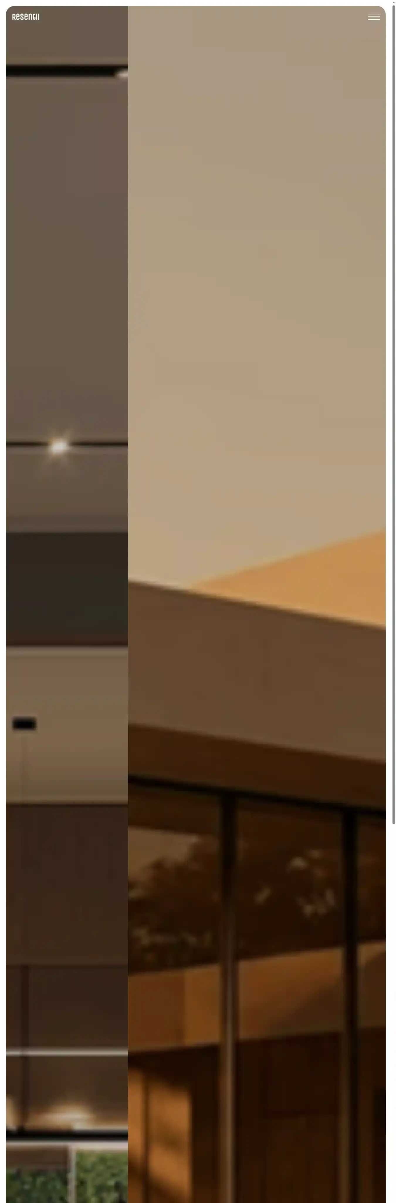 Resentii home page on desktop
