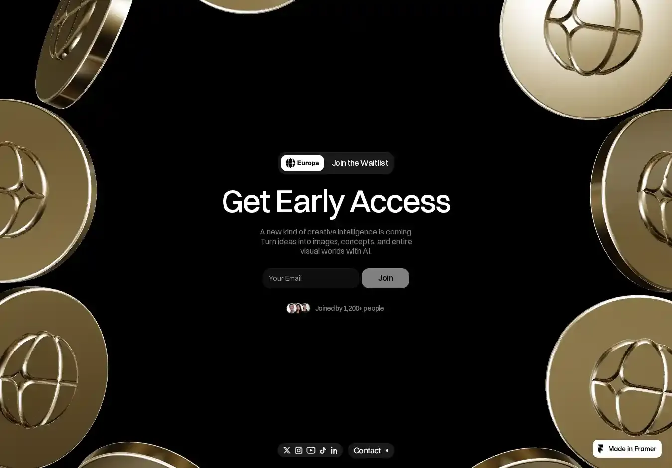 Reserve home page on desktop