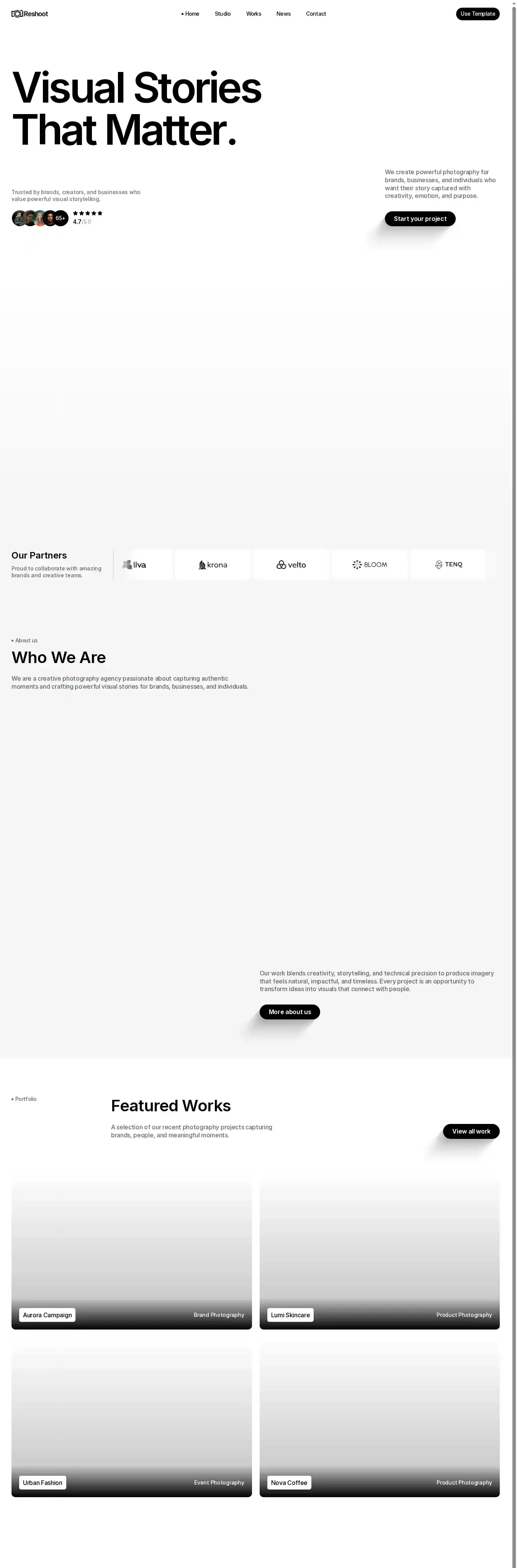 Reshoot home page on desktop