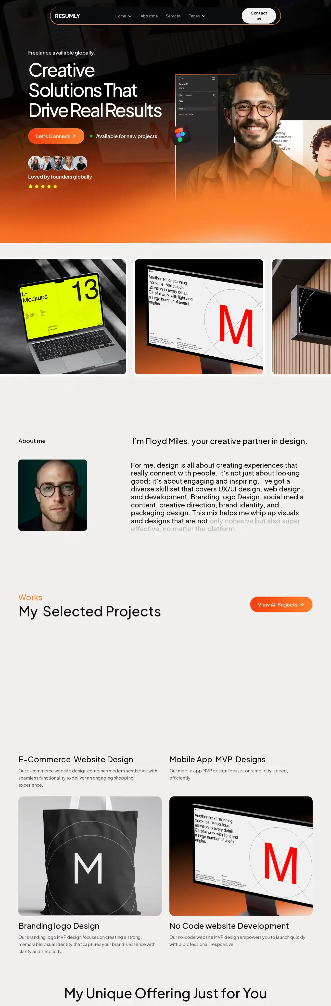Resumly home page on desktop