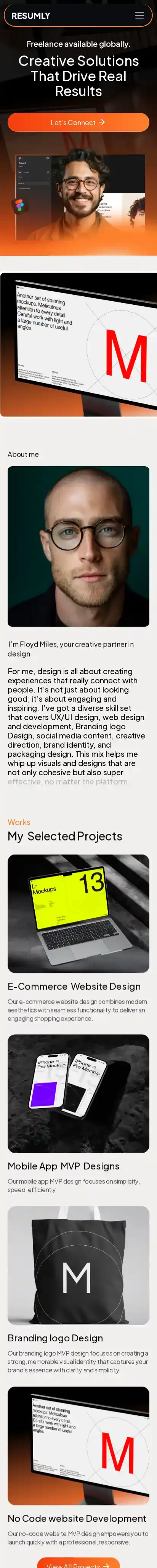 Resumly home page on mobile