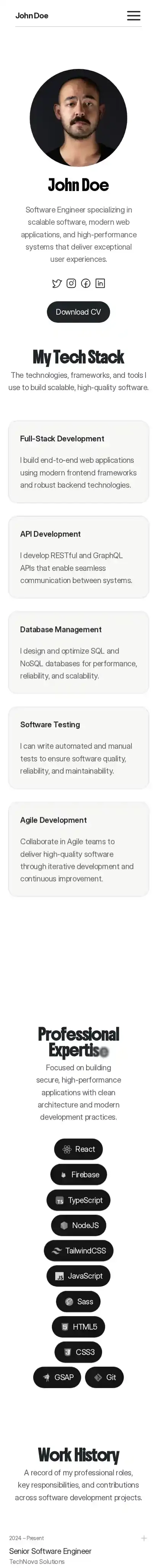 Resumo home page on mobile