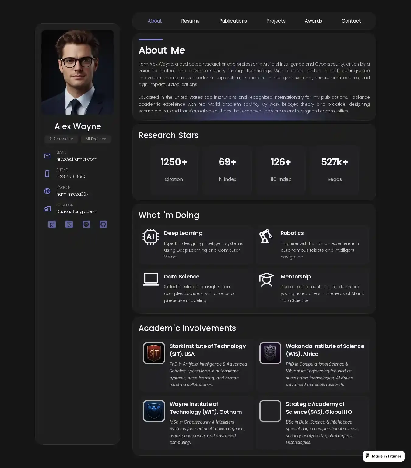Resumterics home page on desktop