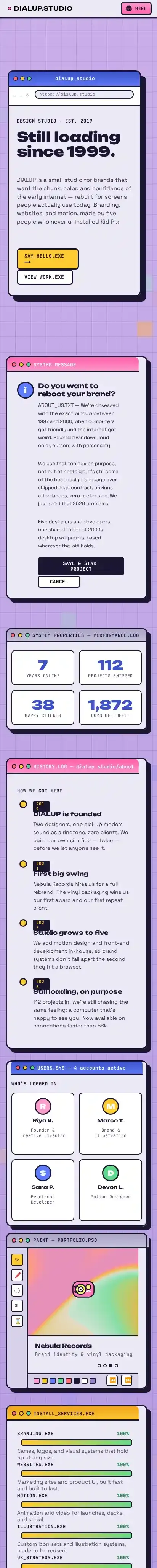 RetroWorld home page on mobile