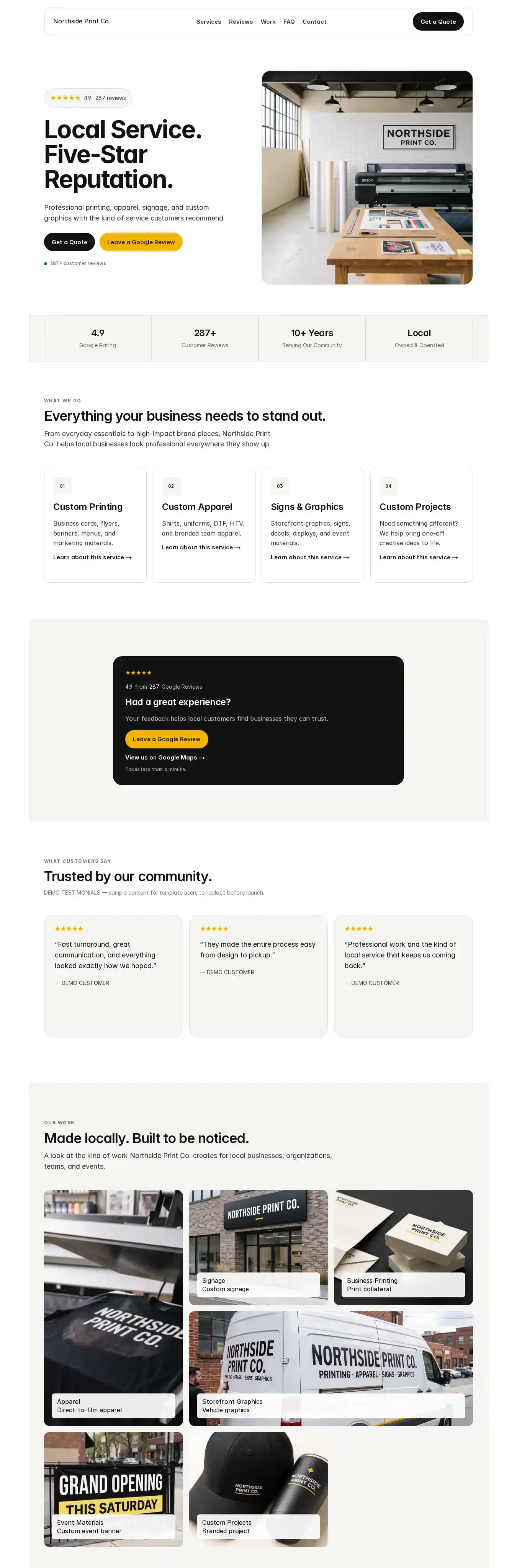 ReviewReady home page on desktop