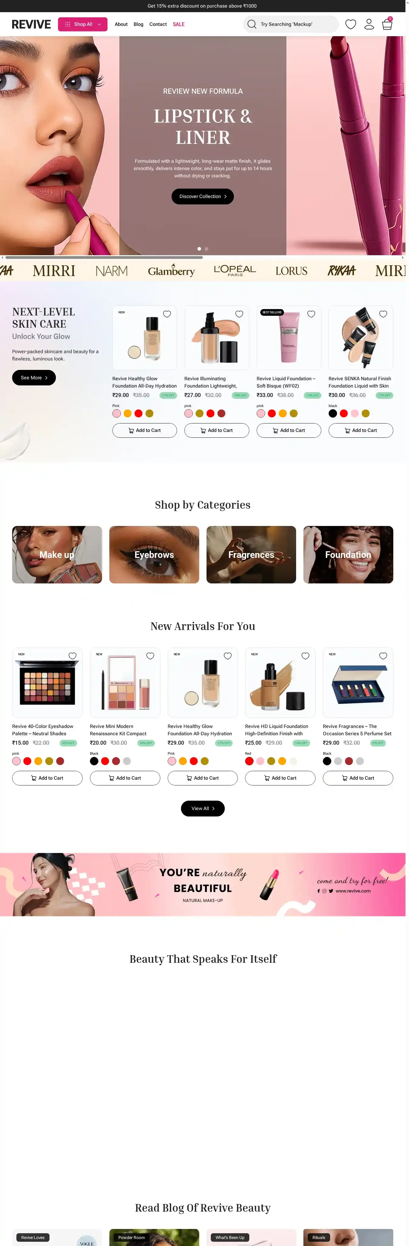 Revive home page on desktop
