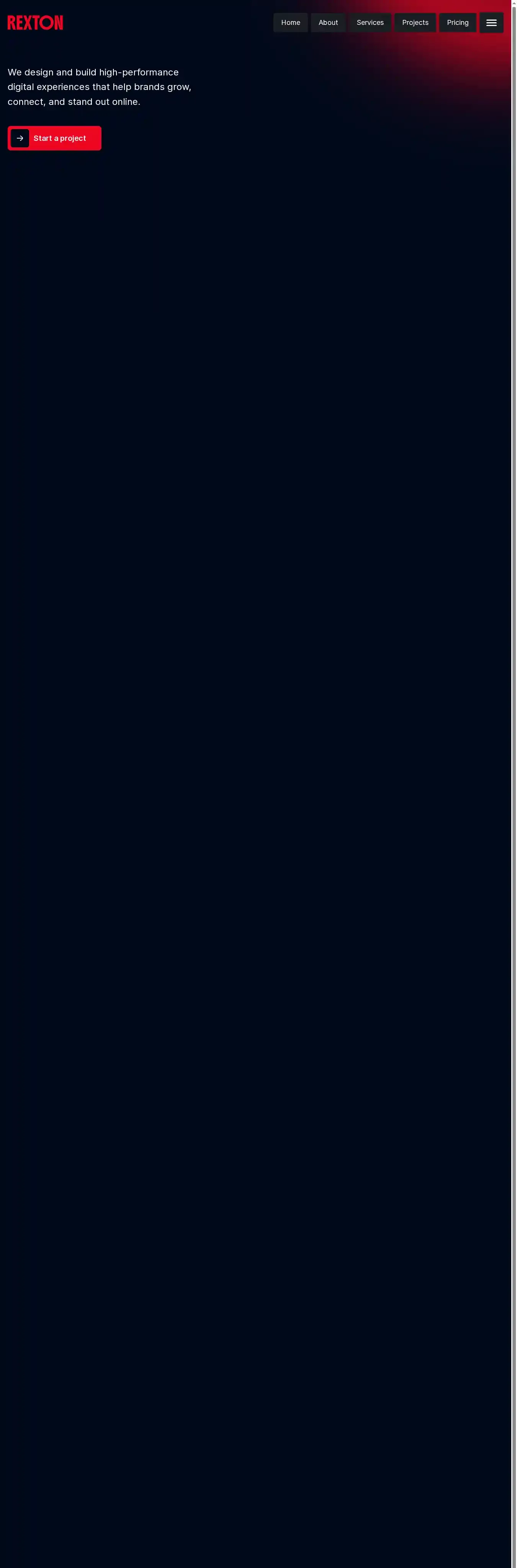Rexton home page on desktop