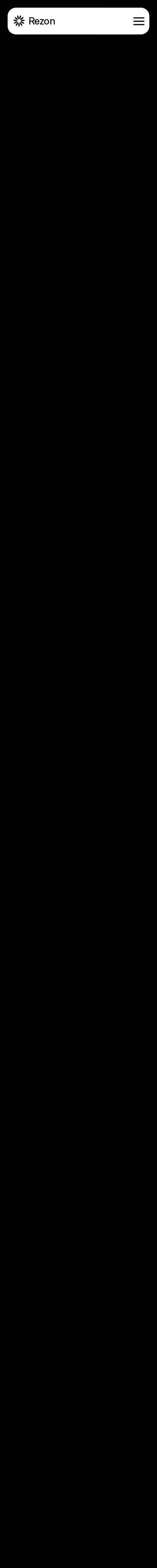 Rezon home page on mobile