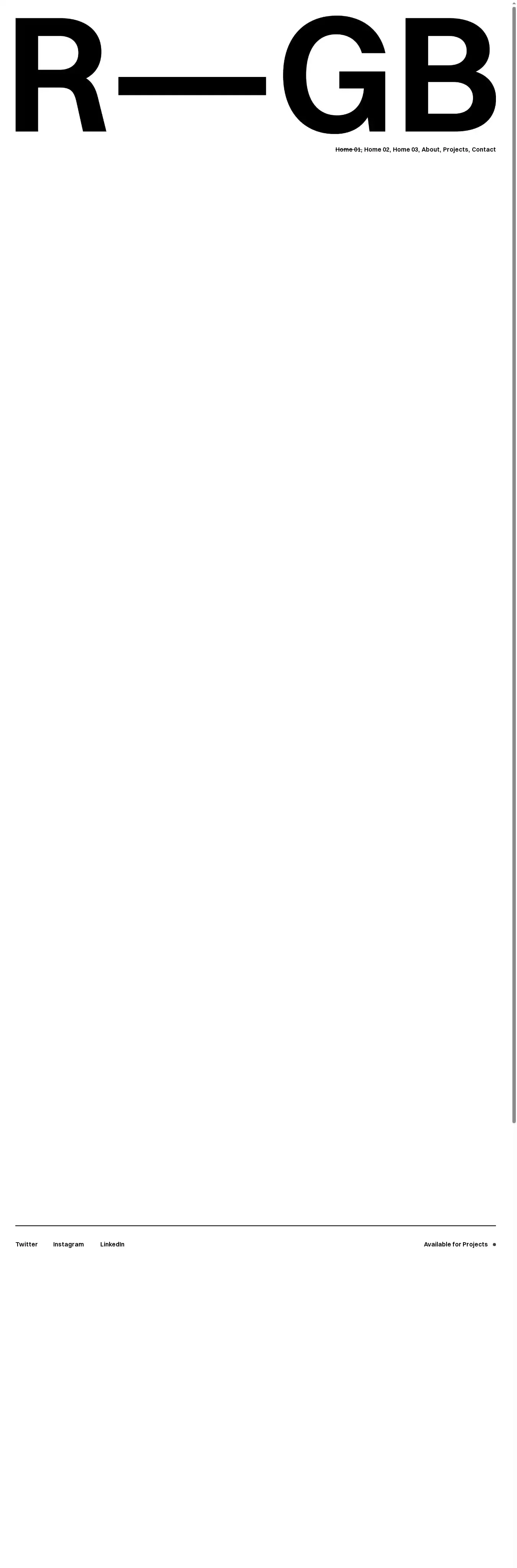 R—GB home page on desktop