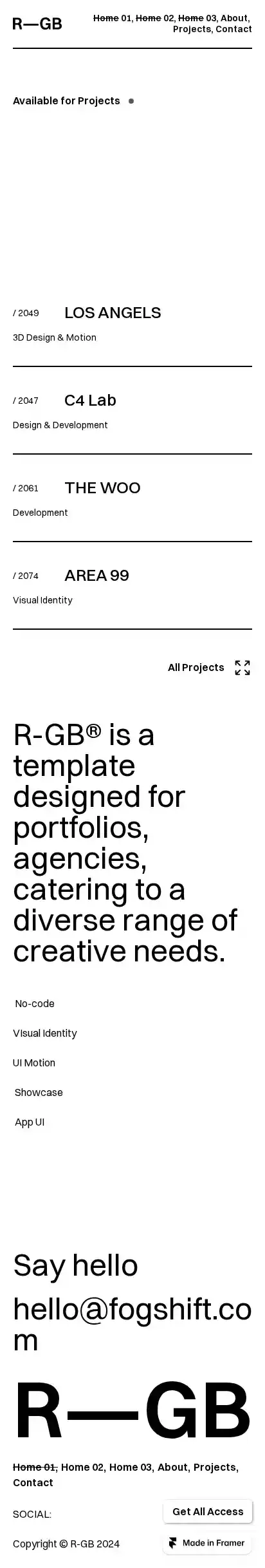 R—GB home page on mobile