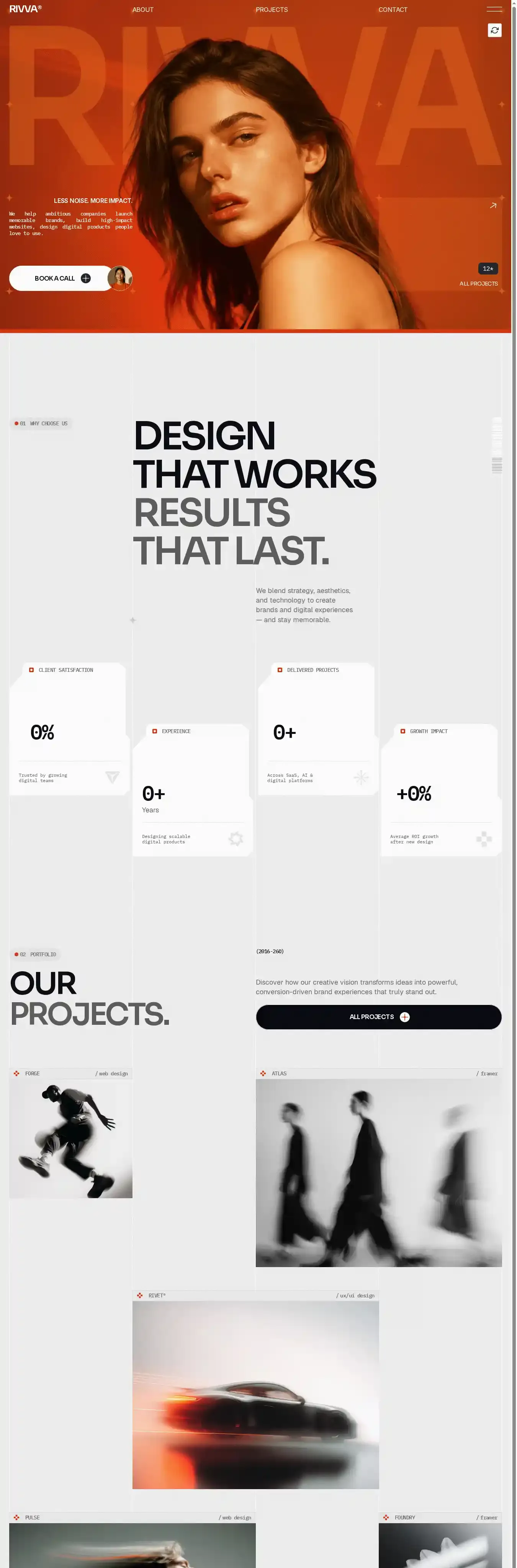 Riwa home page on desktop