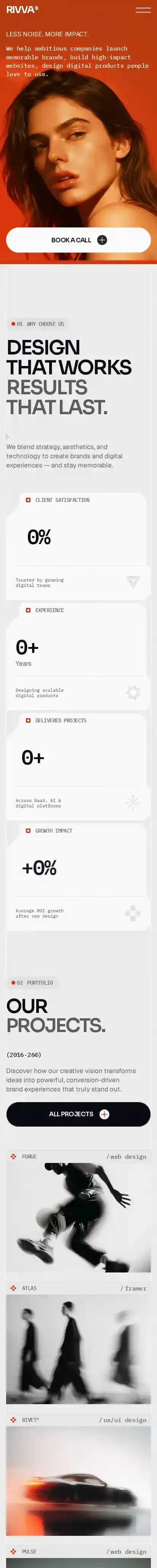 Riwa home page on mobile