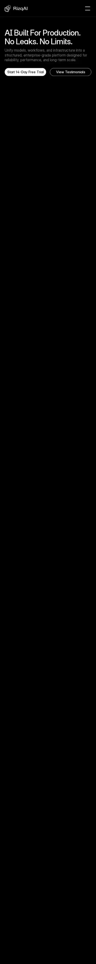 Rizq home page on mobile
