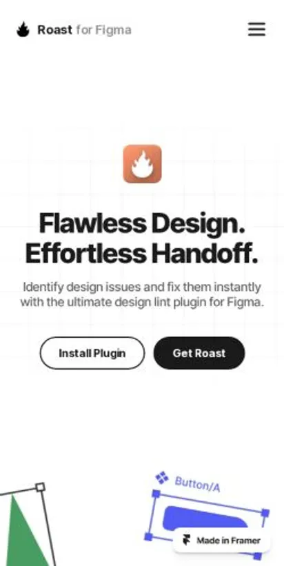 Roast home page on mobile