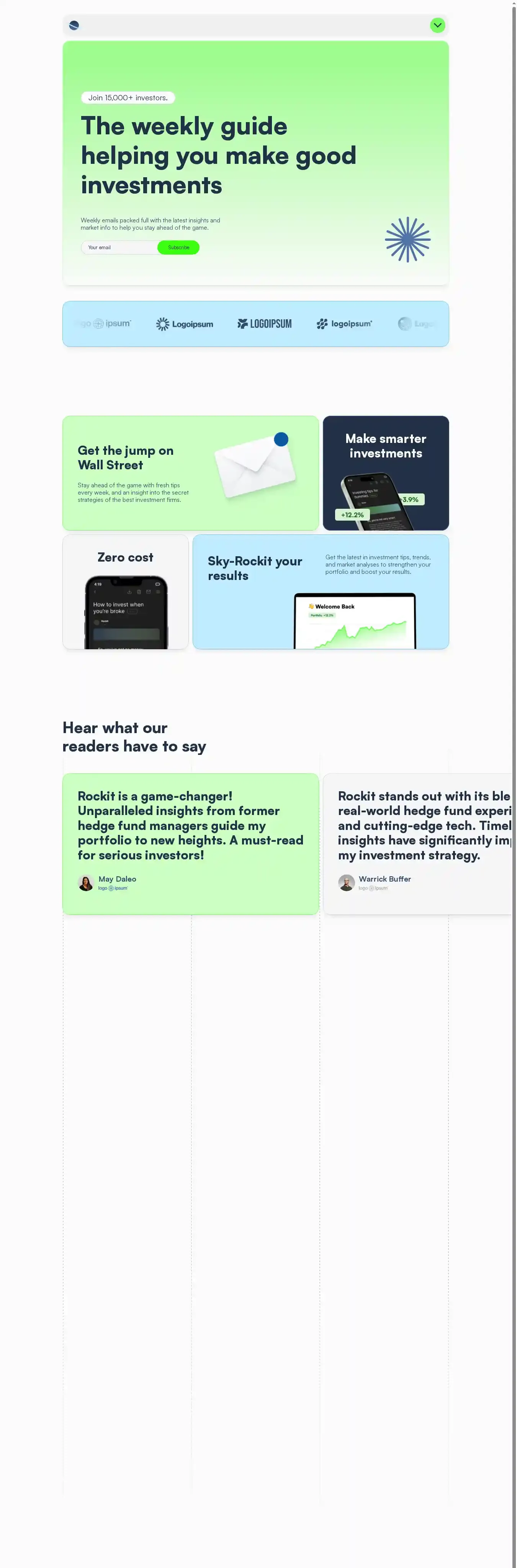 Rockit home page on desktop
