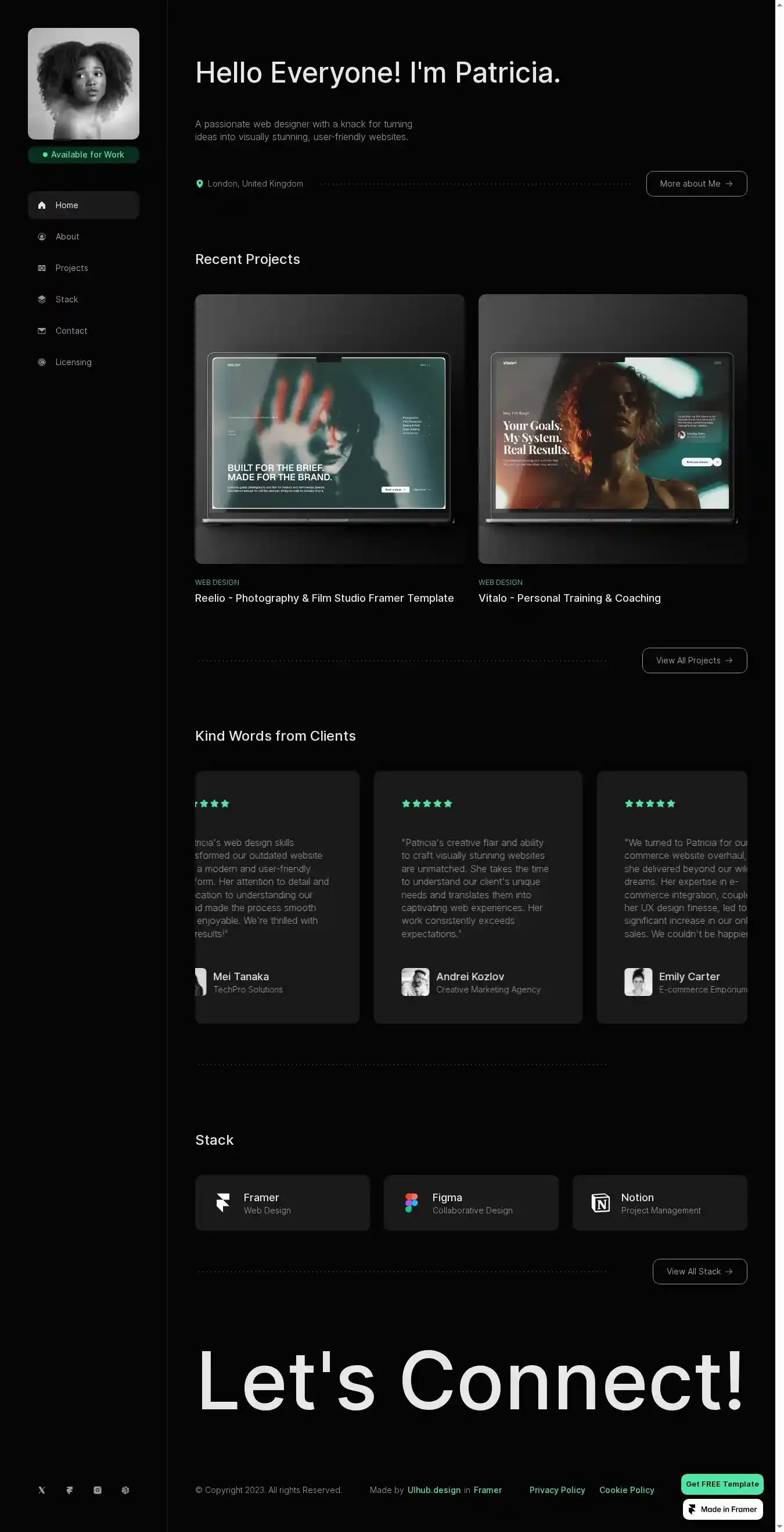 Roco home page on desktop