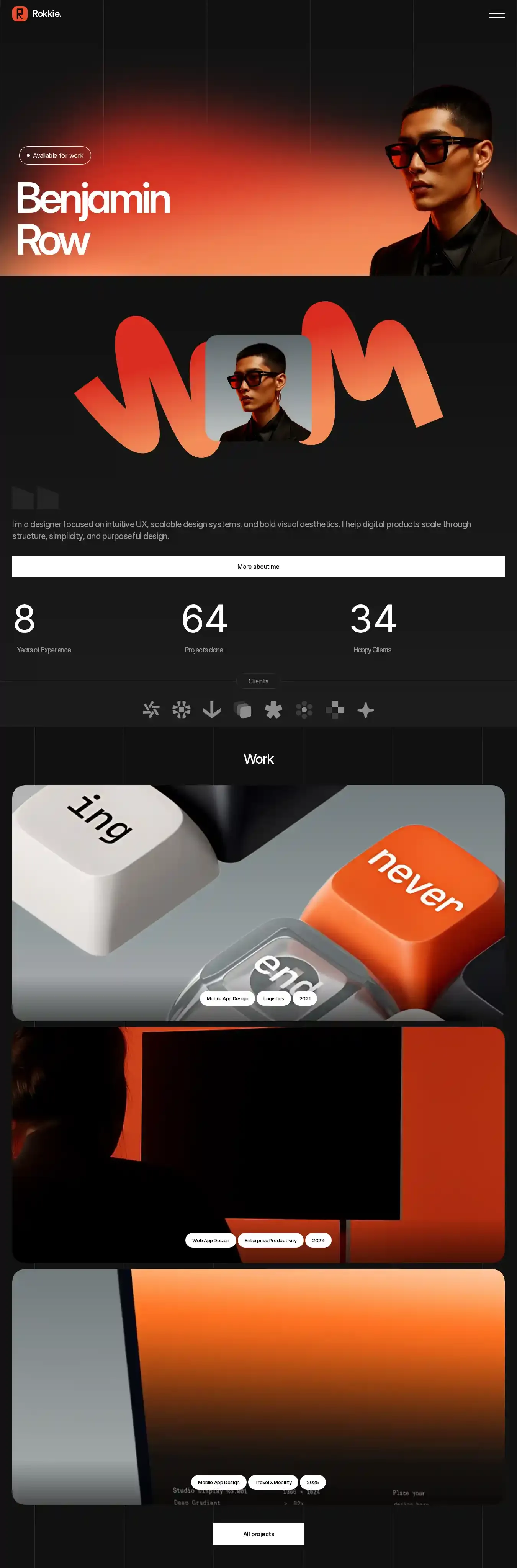 Rokkie home page on desktop