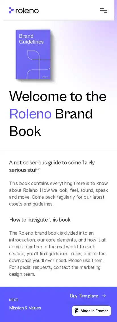 Roleno home page on mobile