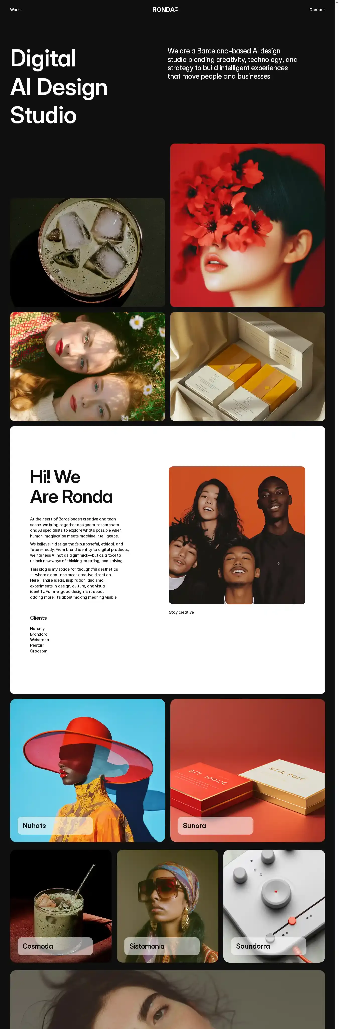 Ronda home page on desktop