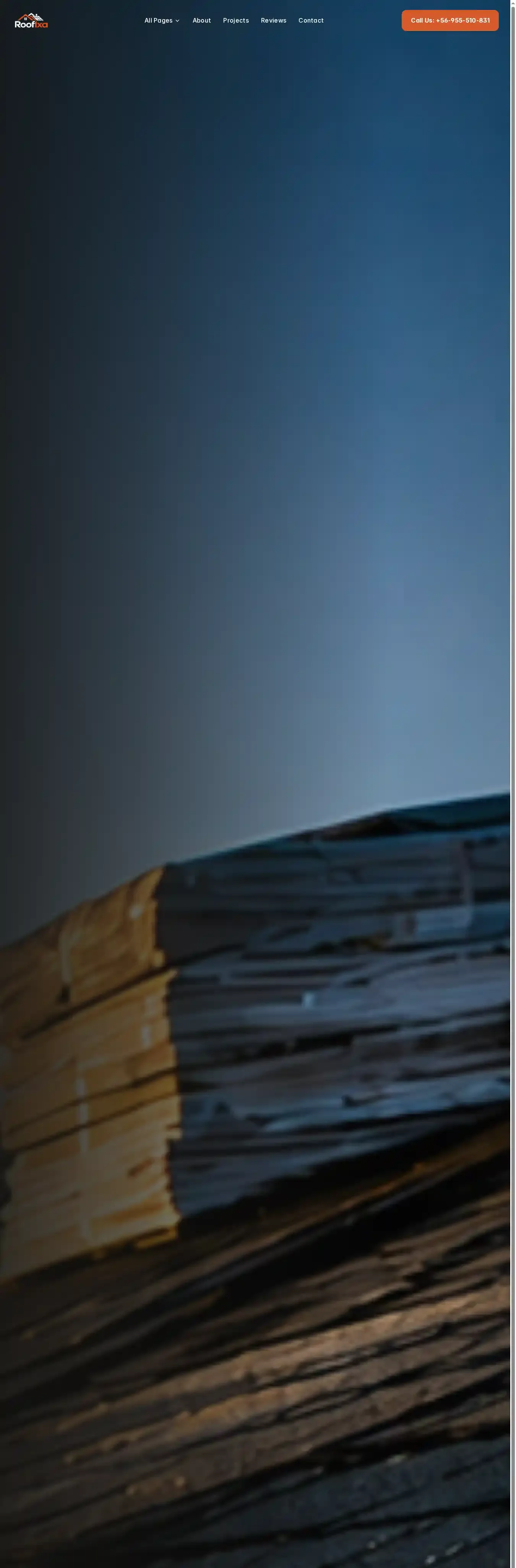 Roofixa home page on desktop