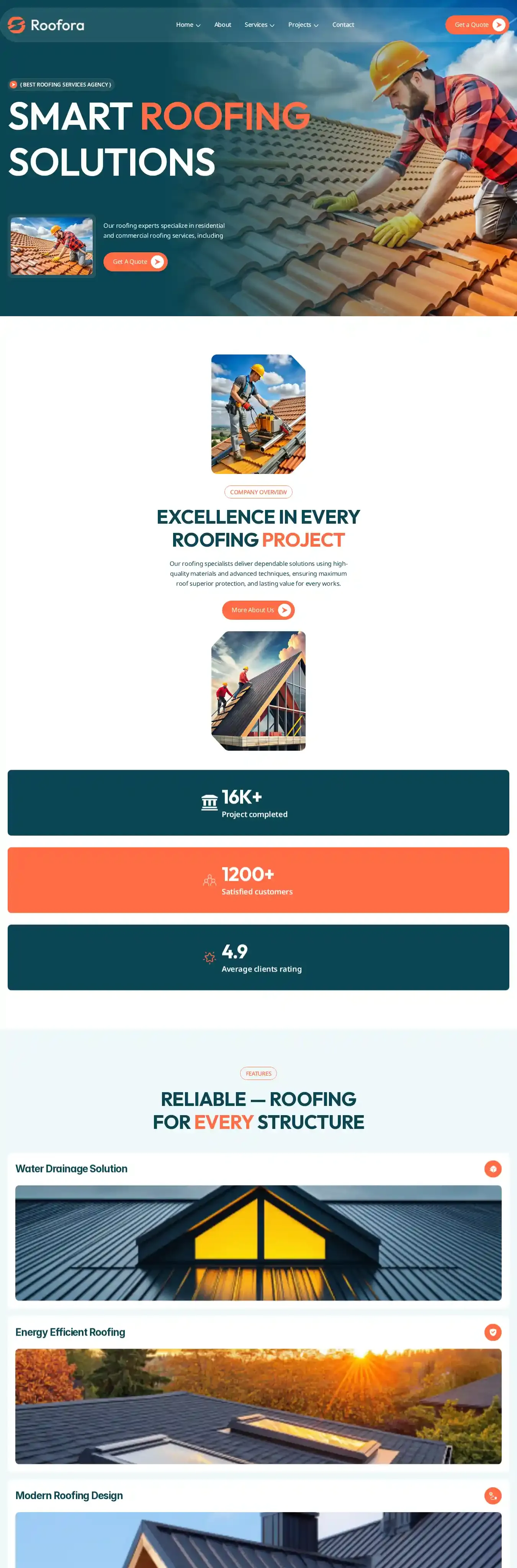 Rooftop home page on desktop